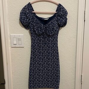 Planet Gold Navy Floral Mini Dress
